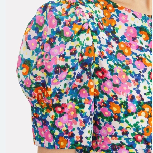 Saloni Bianca Midi Dress Pink Rosette Print size 8 - Picture 6 of 8